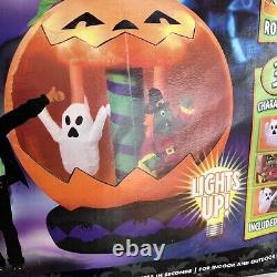Airblown Inflatable 6' Halloween Rotating Pumpkin Globe Ghosts Witch Lights Up