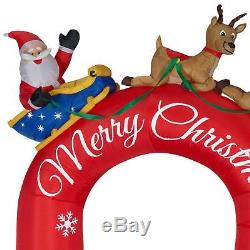 Airblown Inflatable Archway Santa in Sleigh with Flying Reindeers 9ft tall