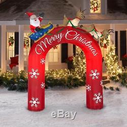 Airblown Inflatable Archway Santa in Sleigh with Flying Reindeers 9ft tall