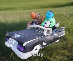 Airblown Inflatable Halloween Low Rider Cadillac withMonsters. Animated With Light