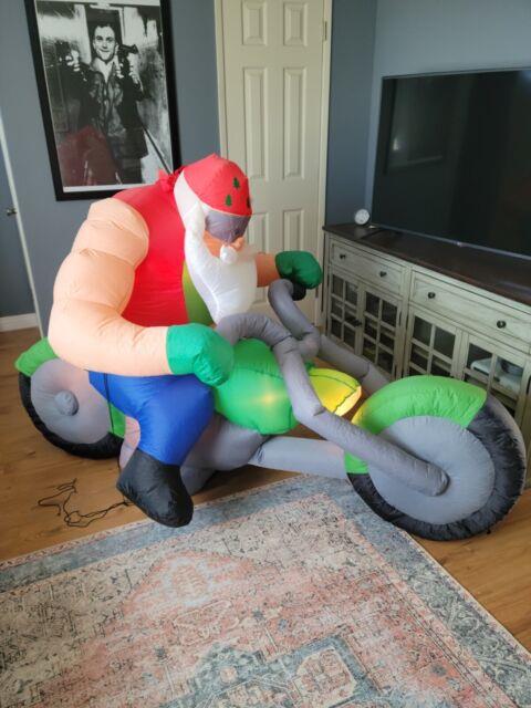 Airblown Inflatable Motorcycle Santa 7ft (rare Version)