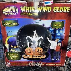 Airblown Inflatable Whirlwind Globe 6' Gemmy Halloween Ghosts Bats Snowglobe 6Ft