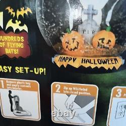 Airblown Inflatable Whirlwind Globe 6' Gemmy Halloween Ghosts Bats Snowglobe 6Ft