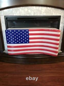 American Flag Blow Mold Lighted Yard Decoration 24 in