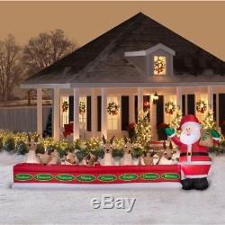 Animated Airblown Inflatable Santa Claus Reindeer Lighted Up Outdoor Decoration