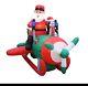 Animated Christmas Air Blown Inflatable Yard Decoration Santa Penguins Airplane