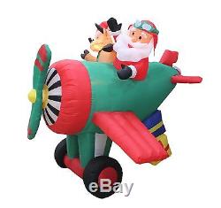Animated Christmas Air Blown Inflatable Yard Decoration Santa Reindeer Airplane