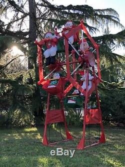 Animated Christmas Ferris wheel 7 Display Lighted Decoration RaRe Gemmy Era
