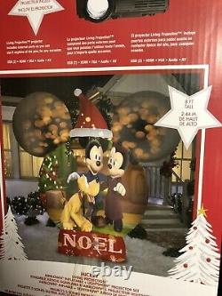 Animated Gemmy Disney Mickey Mouse Ears 8ft Projection Christmas Yard Airblown