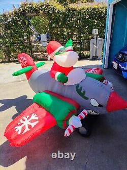 Animated Santa Pilot Fighter Jet Christmas Airblown Inflatable