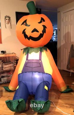 Animated pumpkin boy inflatable head rotates constantly- Gemmy Rare 2005