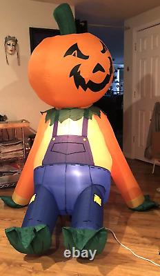 Animated pumpkin boy inflatable head rotates constantly- Gemmy Rare 2005