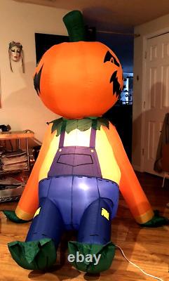 Animated pumpkin boy inflatable head rotates constantly- Gemmy Rare 2005