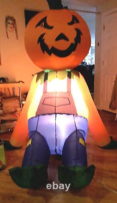 Animated pumpkin boy inflatable head rotates constantly- Gemmy Rare 2005