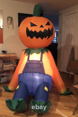 Animated pumpkin boy inflatable head rotates constantly- Gemmy Rare 2005