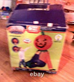 Animated pumpkin boy inflatable head rotates constantly- Gemmy Rare 2005