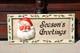 Antique Santa Face Christmas Lighted Sign Store Display Vintage Wood Frame Rare