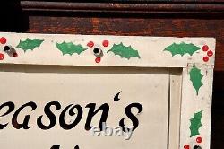 Antique Santa Face Christmas Lighted Sign Store Display vintage wood frame RARE Antique Santa Face Christmas Lighted Sign Store Display vintage wood frame RARE