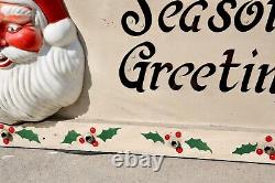 Antique Santa Face Christmas Lighted Sign Store Display vintage wood frame RARE Antique Santa Face Christmas Lighted Sign Store Display vintage wood frame RARE
