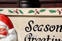 Antique Santa Face Christmas Lighted Sign Store Display vintage wood frame RARE Antique Santa Face Christmas Lighted Sign Store Display vintage wood frame RARE