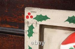 Antique Santa Face Christmas Lighted Sign Store Display vintage wood frame RARE Antique Santa Face Christmas Lighted Sign Store Display vintage wood frame RARE