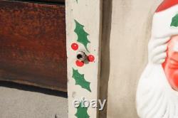 Antique Santa Face Christmas Lighted Sign Store Display vintage wood frame RARE Antique Santa Face Christmas Lighted Sign Store Display vintage wood frame RARE