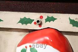 Antique Santa Face Christmas Lighted Sign Store Display vintage wood frame RARE Antique Santa Face Christmas Lighted Sign Store Display vintage wood frame RARE