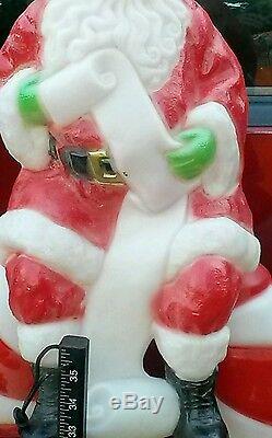 Awesome Santas Best Blow Mold Candy Cane W Santa Lighted Outdoor Christmas! 52