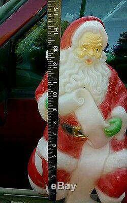 Awesome Santas Best Blow Mold Candy Cane W Santa Lighted Outdoor Christmas! 52