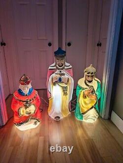 B. Vintage 3 Wise Men Blow Molds Empire Christmas Nativity Box Three Kings