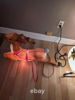 B. Vintage Empire Santa Sleigh Sled Reindeer Christmas Blow Mold Decor Large B. Vintage Empire Santa Sleigh Sled Reindeer Christmas Blow Mold Decor Large