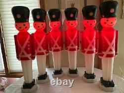 BLOW MOLD Vtg TOY SOLDIERS BLACK HAT LIGHTED OUTDOOR XMAS DECORATIONS Lot of 6