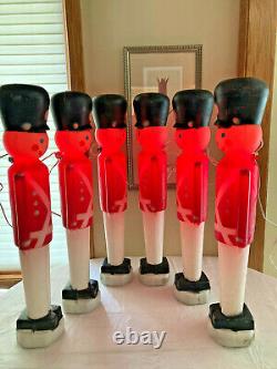 BLOW MOLD Vtg TOY SOLDIERS BLACK HAT LIGHTED OUTDOOR XMAS DECORATIONS Lot of 6