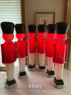 BLOW MOLD Vtg TOY SOLDIERS BLACK HAT LIGHTED OUTDOOR XMAS DECORATIONS Lot of 6