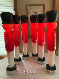 BLOW MOLD Vtg TOY SOLDIERS BLACK HAT LIGHTED OUTDOOR XMAS DECORATIONS Lot of 6