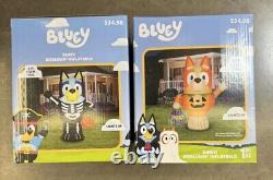 BLUEY + BINGO Halloween Skeleton And Pumpkin Air-blown Inflatable 5 FT NEW