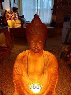 BUDDHA life sized FIBERGLASS PLASTIC blown mold BEAUTIFUL Buddhism SYMBOL glow