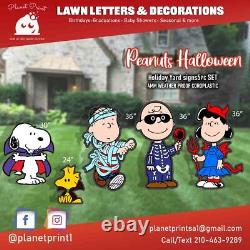 Big yard signs Peanuts Halloween lawn décor Set 5pcs