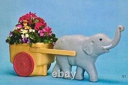 Blow Mold 1994 Don Featherstone Elephant & Cart Planter Union Products Vintage