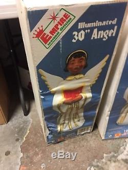 Blow Mold Angel African American Black Christmas Empire 30 Vintage NOS RARE