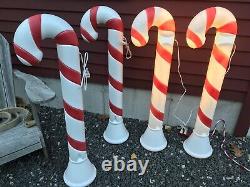 Blow Mold Christmas Candy Cane Decorations New Stock 40 Lot Of 4