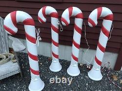 Blow Mold Christmas Candy Cane Decorations New Stock 40 Lot Of 4