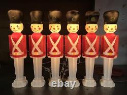 Blow Mold Christmas Light Up Toy Soldiers White Boots General Foam 30 Lot of 6