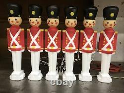 Blow Mold Christmas Light Up Toy Soldiers White Boots General Foam 30 Lot of 6