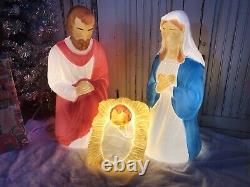 Blow Mold Christmas Nativity Set of 3 General Foam New U. S. A. Large 28