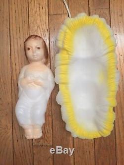 Blow Mold Empire Nativity Vintage, Baby Jesus, Mary, Joseph Lightup Made in USA