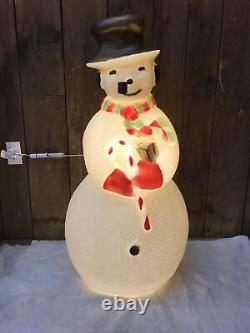 Blow Mold Frosty Snowman Dimpled Red and Green Scarf Pipe Union Products