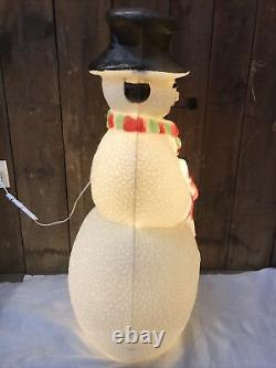 Blow Mold Frosty Snowman Dimpled Red and Green Scarf Pipe Union Products