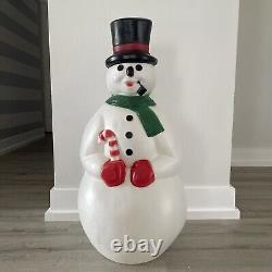 Blow Mold Frosty Snowman Pipe Top Hat Christmas Decoration General Foam Vtg 34