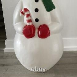 Blow Mold Frosty Snowman Pipe Top Hat Christmas Decoration General Foam Vtg 34